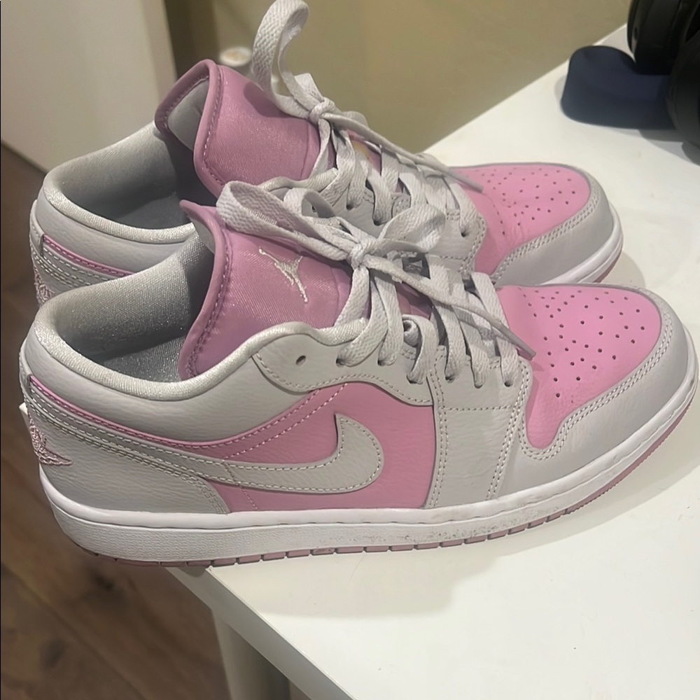 Women's Jordan Pink and White Sneakers